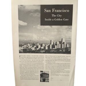 Vintage 1936 San Francisco Inside a Golden Gate Ad Advertisement